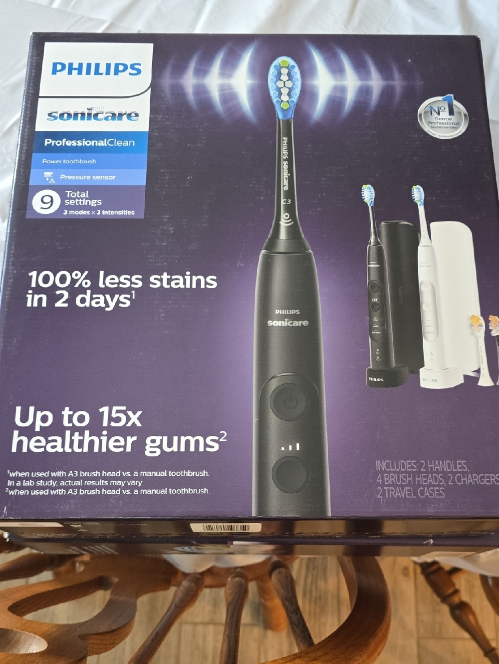 Philips Sonicare ProfessionalClean Electric Toothbrush -2pk Black And White - Picture 8 of 8